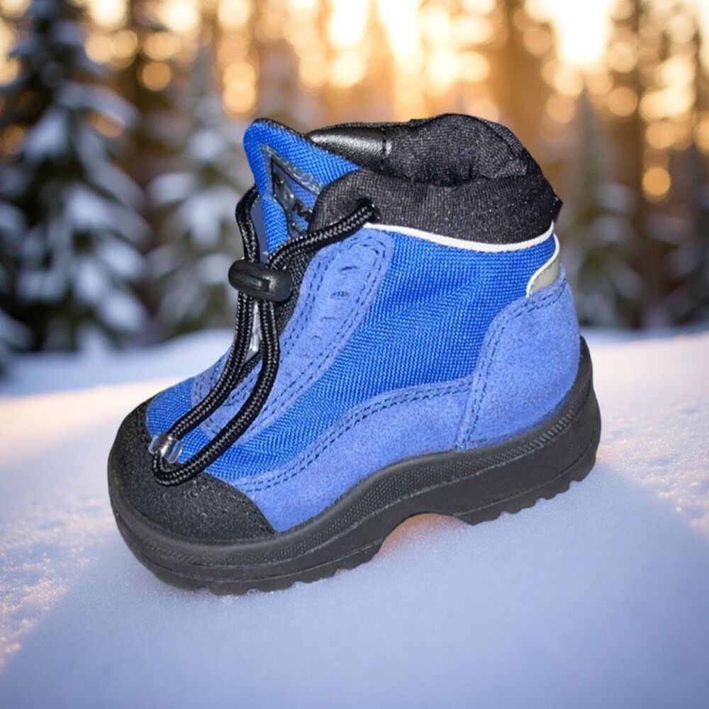 Baby Romika Romkids Boys Blue Suede Boots, Zip Up Size 5.5